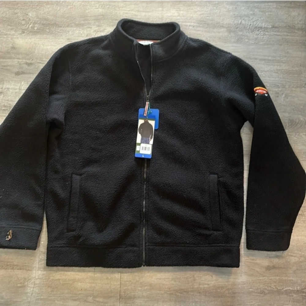 NWT Orvis Fleece Jacket Full Zip Black Men’s Size Large